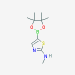 N-methyl-5-(4,4,5,5-tetramethyl-1,3,2-dioxaborolan-2-yl)-1,3-thiazol-2-amine结构式