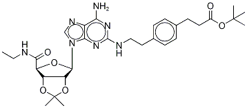 2-[[4-[2-(tert-Butoxycarbonyl)ethyl]phenylethyl]amino]2’,3’-O-isopropylideneadenosine-5’-N-ethylcarboxamide结构式