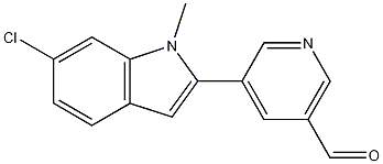 Structure of 5-(6-Chloro-1-methyl-indol-2-yl)nicotinaldehyde