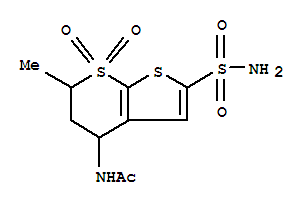 Structure of N-(5,6-DIHYDRO-6-METHYL-2-SULFAMOYL-4H-THIENO[2,3-B]THIOPYRAN-4-YL)ACETAMIDE 7,7-DIOXIDE