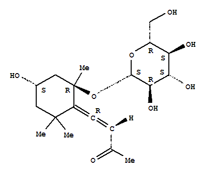 Structure of 3-Buten-2-one,4-[2-(b-D-glucopyranosyloxy)-4-hydroxy-2,6,6-trimethylcyclohexylidene]-,[2R-[1(R*),2a,4b]]-