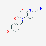 Structure of 1-[(4-methoxyphenyl)methyl]-2-oxopyrido[2,3-b][1,4]oxazine-6-carbonitrile