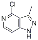 Structure of 1H-Pyrazolo[4,3-c]pyridine,4-chloro-3-Methyl-
