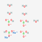 Structure of Tincalconite (B4Na2O7.5H2O)