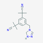 Structure of 2-[3-(2-cyanopropan-2-yl)-5-(1,5-dihydro-1,2,4-triazol-4-ylmethyl)phenyl]-2-methylpropanenitrile