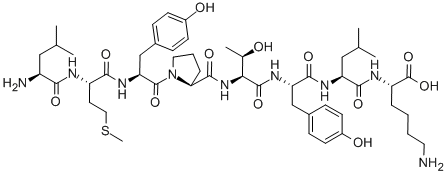 Structure of H-LEU-MET-TYR-PRO-THR-TYR-LEU-LYS-OH