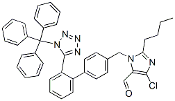 Structure of 2-Butyl-4-chloro-1-[[2-[1-(triphenylmethyl)-1H-tetrazol-5-yl][1,1-biphenyl]-4-yl]methyl]-1H-imidazole-5-carboxaldehyde
