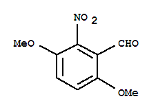 3,6-二甲氧基-2-硝基苯甲醛结构式