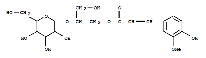 Structure of b-D-Glucopyranoside,(1S)-2-hydroxy-1-[[[(2E)-3-(4-hydroxy-3-methoxyphenyl)-1-oxo-2-propen-1-yl]oxy]methyl]ethyl