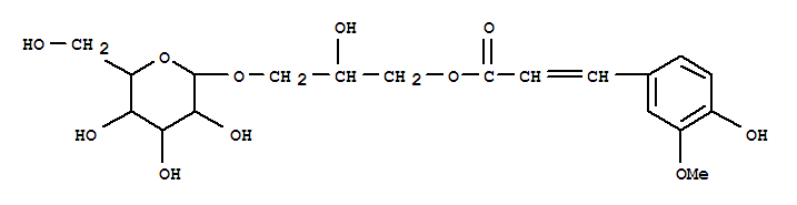 b-D-Glucopyranoside,2-hydroxy-3-[[3-(4-hydroxy-3-methoxyphenyl)-1-oxo-2-propenyl]oxy]propyl,[S-(E)]-结构式