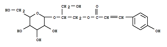 b-D-Glucopyranoside,2-hydroxy-1-[[[3-(4-hydroxyphenyl)-1-oxo-2-propenyl]oxy]methyl]ethyl, [S-(E)]-结构式