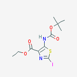 Structure of ethyl 2-iodo-5-[(2-methylpropan-2-yl)oxycarbonylamino]-1,3-thiazole-4-carboxylate