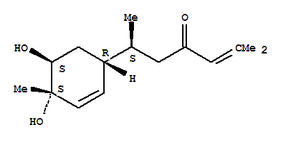 Structure of 2-Hepten-4-one,6-(4,5-dihydroxy-4-methyl-2-cyclohexen-1-yl)-2-methyl-, [1R-[1a(S*),4a,5b]]-