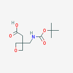 2-(3-((tert-Butoxycarbonylamino)methyl)oxetan-3-yl)acetic acid结构式