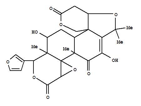 Structure of Limonoicacid, 5,6-didehydro-6,12-dihydroxy-, 3,19:16,17-dilactone, (12a)-