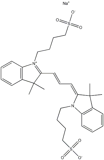 Structure of 2-[3-[3,3-Dimethyl-1-(4-sulfobutyl)-1,3-dihydroindol-2-ylidene]propenyl]-3,3-dimethyl-1-(4-sulfobutyl)-3H-indolium inner salt sodium salt