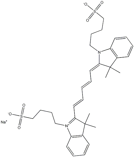 Structure of 2-[5-[3,3-Dimethyl-1-(4-sulfobutyl)-1,3-dihydroindol-2-ylidene]penta-1,3-dienyl]-3,3-dimethyl-1-(4-sulfobutyl)-3H-indolium inner salt sodium salt