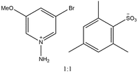 1-Amino-3-bromo-5-methoxypyridin-1-ium 2,4,6-trimethylbenzenesulfonate结构式