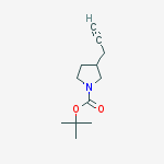 Structure of tert-butyl 3-(prop-2-ynyl)pyrrolidine-1-carboxylate