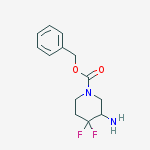 Chemical structure of benzyl 3-aMino-4,4-difluoropiperidine-1-carboxylate