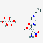 Structure of 4-amino-n-[1-(cyclohex-3-en-1-ylmethyl)piperidin-4-yl]-2-ethoxy-5-nitrobenzamide;(2r,3r)-2,3-dihydroxybutanedioic Acid