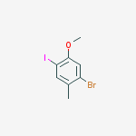 Structure of 1-bromo-4-iodo-5-methoxy-2-methylbenzene