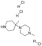 Structure of 1-Methyl-4-(4-methylpiperidin-4-yl)piperazine trihydrochloride
