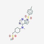 Chemical structure of CYCLOHEXANEMETHANESULFONIC ACID, 4-[METHYL[7-[(4-METHYLPHENYL)SULFONYL]-7H-PYRROLO[2,3-D]PYRIMIDIN-4-YL]AMINO]-, TRANS-