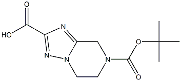 Structure of 7-(tert-butoxycarbonyl)-5,6,7,8-tetrahydro-[1,2,4]triazolo[1,5-a]pyrazine-2-carboxylic acid