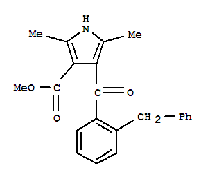 Structure of 1H-Pyrrole-3-carboxylicacid, 2,5-dimethyl-4-[2-(phenylmethyl)benzoyl]-, methyl ester