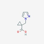 Structure of 1-(1H-PYRAZOL-1-YLMETHYL)CYCLOPROPANECARBOXYLIC ACID 95%