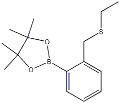 2-(2-(Ethylthiomethyl)phenyl)-4,4,5,5-tetramethyl-1,3,2-dioxaborolane结构式