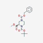 Structure of (S)-N-1-BOC-4-CBZ-2-PIPERAZINECARBOXYLIC ACID METHYL ESTER