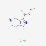 ethyl 4,5,6,7-tetrahydro-1H-pyrazolo[4,3-c]pyridine-3-carboxylate hydrochloride结构式