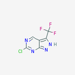 Structure of 6-chloro-3-(trifluoromethyl)-2H-pyrazolo[3,4-d]pyrimidine
