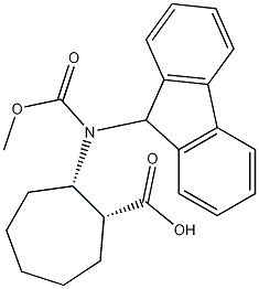 Structure of (1R,2S)-2-(9H-fluoren-9-ylmethoxycarbonylamino)cycloheptane-1-carboxylic acid