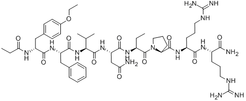 Structure of PROPIONYL-D-TYR(ET)-PHE-VAL-ASN-ABU-PRO-ARG-ARG-NH2