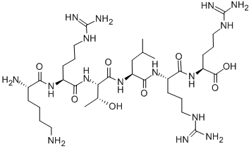 Structure of H-LYS-ARG-THR-LEU-ARG-ARG-OH