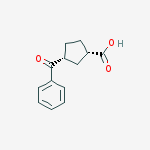Structure of Cyclopentanecarboxylic acid, 3-benzoyl-, (1S,3R)-