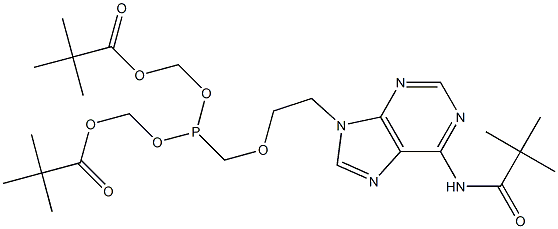 Structure of 2,2-Dimethylpropanoic acid 1,1'-[[[[2-[6-[(2,2-dimethyl-1-oxopropyl)amino]-9H-purin-9-yl]ethoxy]methyl]phosphinylidene]bis(oxymethylene)] ester