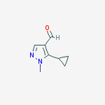 Structure of 5-CYCLOPROPYL-1-METHYL-1H-PYRAZOLE-4-CARBALDEHYDE, 95%
