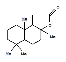 Structure of Decahydro-3a,6,6,9a-tetramethylnaphtho(2,1-b)furan-2(1H)-one