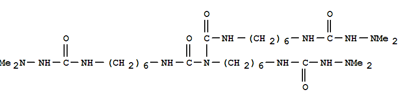 Structure of 11-[6-[[(2,2-Dimethylhydrazino)carbonyl]amino]hexyl]-10, 12-dioxo-2,9,11,13,20-pentaazaheneicosanedioic acid, bis(2,2-dimethylhydrazide)
