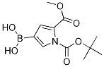 1-(tert-butoxycarbonyl)-5-(Methoxycarbonyl)-1H-pyrrol-3-ylboronic acid结构式
