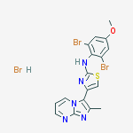 Structure of 2-​Thiazolamine, N-​(2,​6-​dibromo-​4-​methoxyphenyl)​-​4-​(2-​methylimidazo[1,​2-​a]​pyrimidin-​3-​yl)​-​, hydrobromide (1:1)