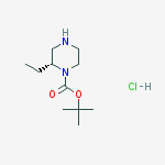 R-1-N-BOC-2-ETHYL-PIPERAZINE-HCl结构式