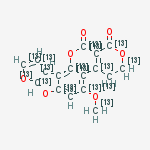 Structure of Aflatoxin G1-13C17 solution