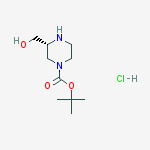 Structure of (R)-tert-Butyl 3-(hydroxymethyl)piperazine-1-carboxylate hydrochloride