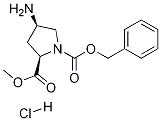 Structure of (2R,4R)-4-AMINO-1-CBZ-PYRROLIDINE-2-CARBOXYLIC ACID METHYL ESTER-HCL, 97%