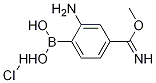 Structure of 2-Amino-4-(imino(methoxy)methyl)phenylboronic acid, HCl